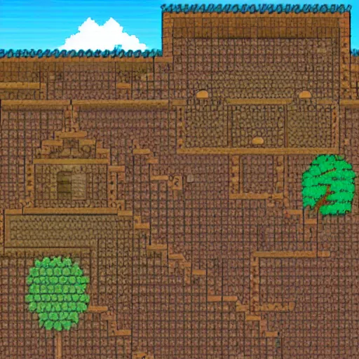 Prompt: A Japanese Village in Terraria