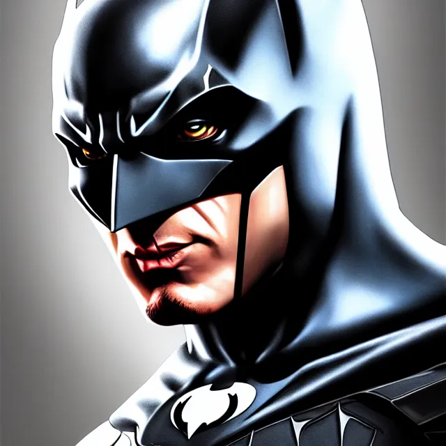 Image similar to batman, chrome, highly detailed, 4 k, hdr, smooth, sharp focus, high resolution, award - winning photo, artgerm, photorealistic