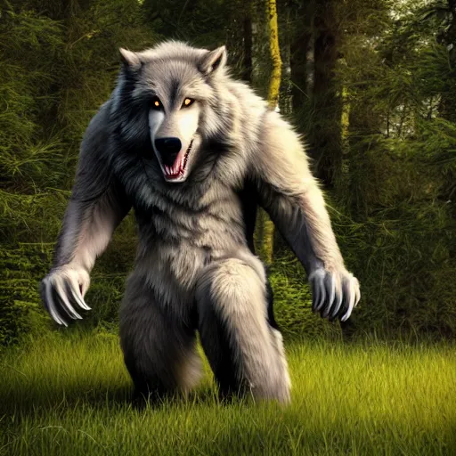 Image similar to cute handsome cuddly werewolf from van helsing unreal engine hyperreallistic render 8k character concept art masterpiece green