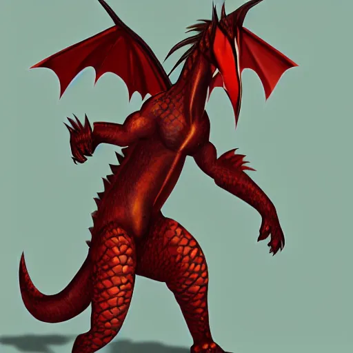 Image similar to anthro dragon in the style of Dragon Heart