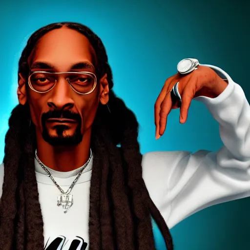 Prompt: hyperdetailed 3 d cartoon render of cartoon snoop dogg in a confident expressive pose, cartoon eyes!!!!! cute cartoon style, white background, low angle shot, cinematic studio lighting, studio quality, octane render, unreal engine 5, trending on artstation, art by sebastian jm, 8 k