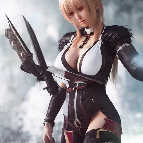 Image similar to photorealistic doa 6 character cosplay, photo, half body, d & d, fantasy, highly detailed, digital art, trending on artstation, smooth, sharp focus, illustration, art by peter tang and artgem