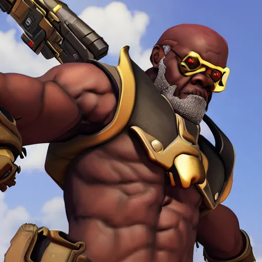 Prompt: samuel l jackson as doomfist from overwatch, 4 k, doomfist