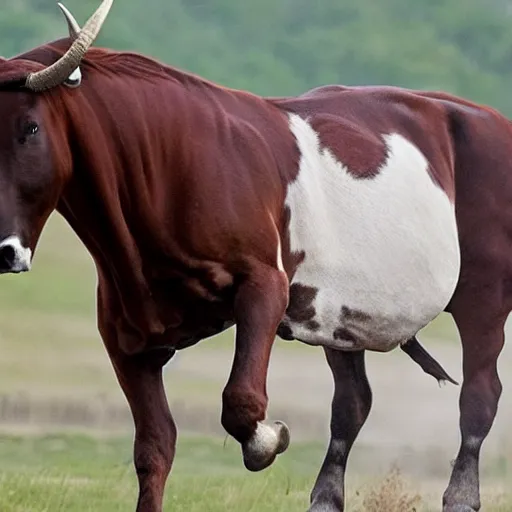 Image similar to half horse, half bull