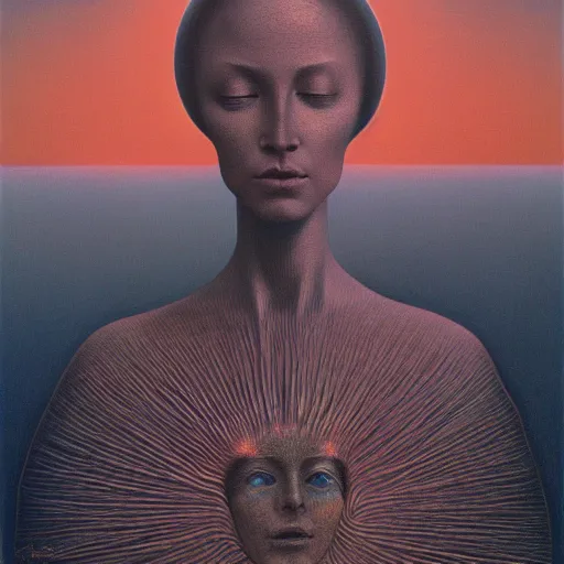 Image similar to the queen of the sun by zdzisław beksiński, oil on canvas, 8k high quality and resolution, professionally detailed, trending on artstation