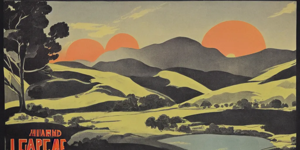 Prompt: landscape, 1 9 3 0 poster