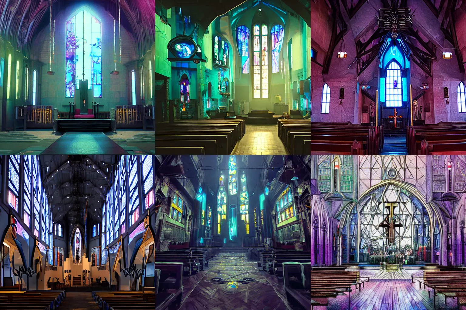 Prompt: Cyberpunk church