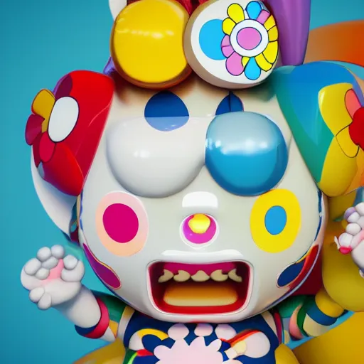 Image similar to 8 0 s cgi, cute character, takashi murakami, 3 d render, toy