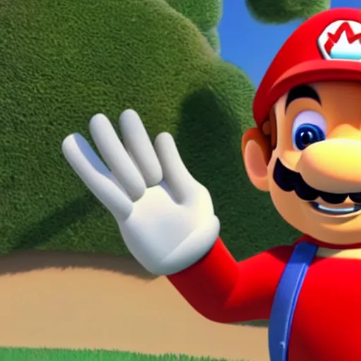 Image similar to a still of mario in paw patrol, cgi, detailed,