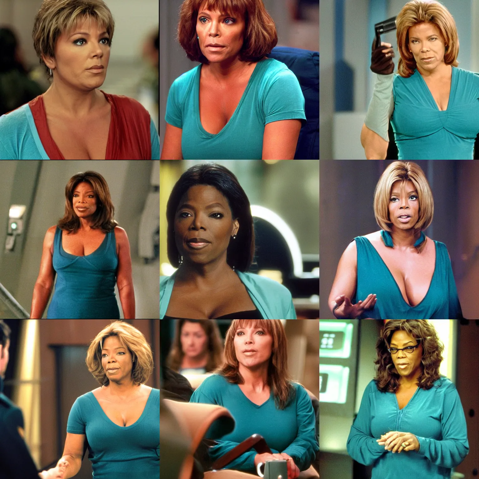 Prompt: Teal\'c from Stargate SG1, investigating what Oprah is