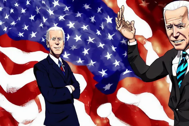 Prompt: Joe Biden as a JOJO character,