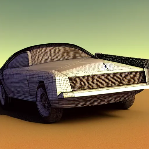 Image similar to 3 d render of a car, wire view