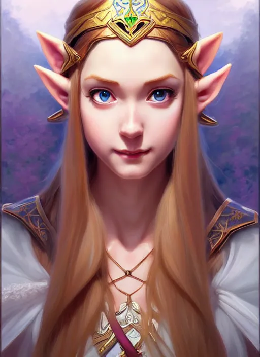 Prompt: perfectly detailed princess zelda!! blessed by nature with ever - increasing physical mental perfection, symmetrical! intricate, sensual features, highly detailed, biblical divine holy perfection!! digital painting, artstation, concept art, smooth, sharp focus, illustration, art by artgerm and greg rutkowski and alphonse mucha