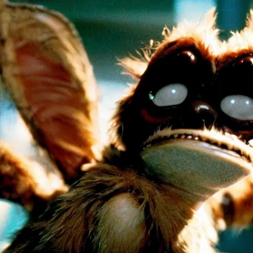 Prompt: a cinematic still of a mogwai from the movie Gremlins