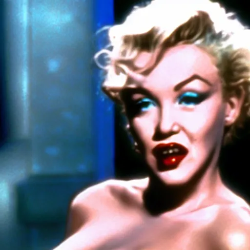 Image similar to “A film still of Marlyn Monroe in The Fifth Element (1997), directed by Luc Besson” 4k