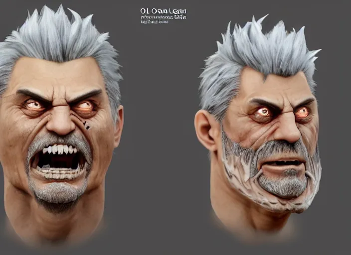 Image similar to extremely scary angry old tough rough looking viktor orban. scars, scary, gruffness, interesting 3 d character concept by square enix, in the style of league of legends, hyper detailed, cinematic, final fantasy, character concept, ray tracing, fur details, maya, c 4 d, artstation