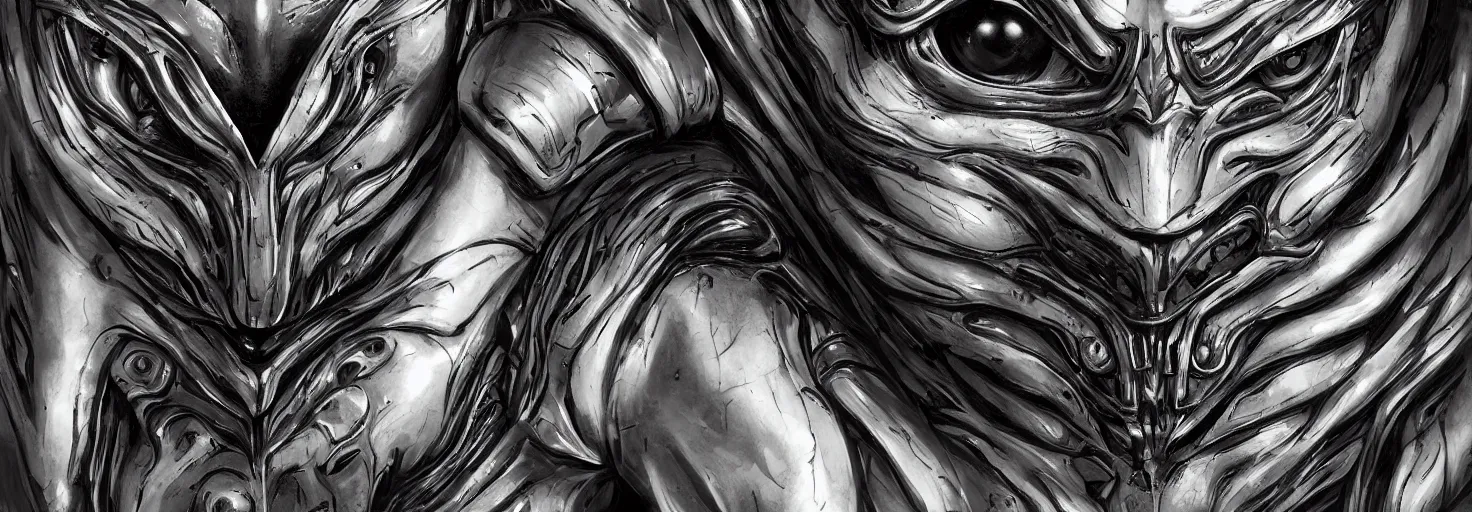 Image similar to engineer alien face by Artgerm, alien, highly detailed, symmetrical long head, smooth marble surfaces, detailed ink illustration, raiden metal gear, cinematic smooth stone, deep aesthetic, concept art, post process, 4k, carved marble texture and silk cloth, latex skin, highly ornate intricate details, moody lighting, hr geiger, hayao miyazaki, by Artgerm