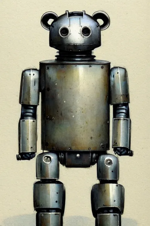 Image similar to ( ( ( ( ( 1 9 5 0 s retro future robot android aluminum bear. muted colors. ) ) ) ) ) by jean - baptiste monge!!!!!!!!!!!!!!!!!!!!!!!!!!!!!!