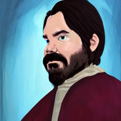 Prompt: a portrait of matt berry as a medieval doctor holding a skull, pixar, dark fantasy