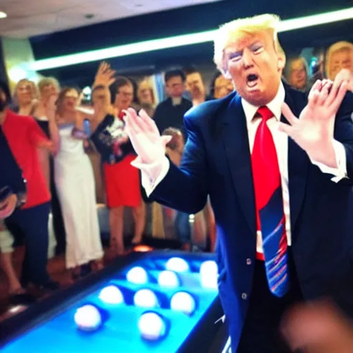 Prompt: donald trump playing dance dance revolution