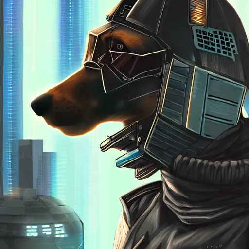 Image similar to cyberpunk humanoid german shepherd as the leader of a futuristic communist nation, cybernetics, sharp lines, digital, artstation, colored in