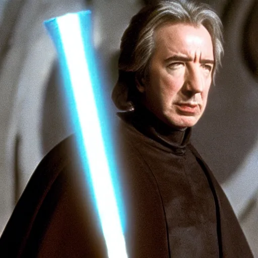 Prompt: movie still of alan rickman as emporer palpatine star wars ( 1 9 7 7 )