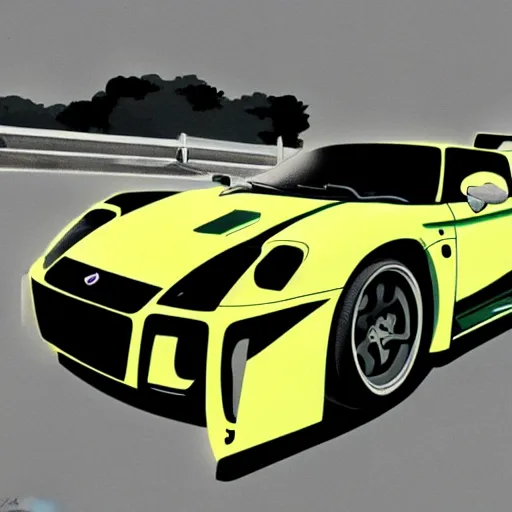 Image similar to Noble M600 in Initial D, anime art