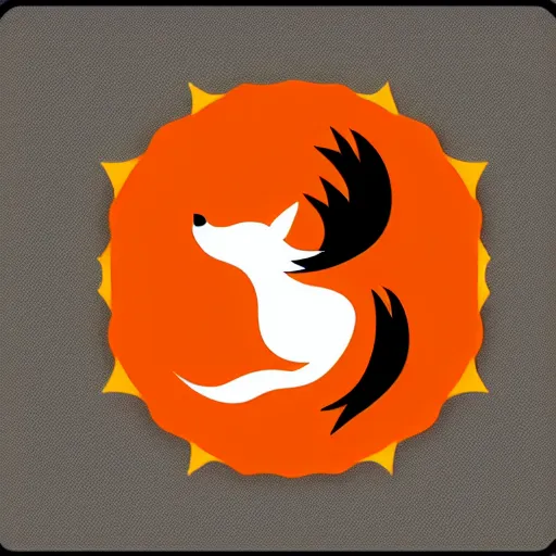 Image similar to a vector logo of a burning fox