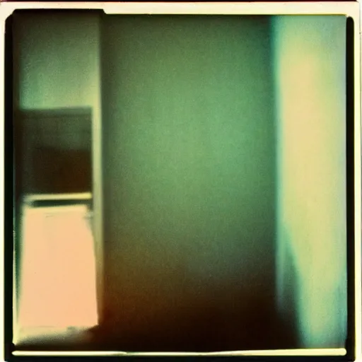 Image similar to flooded room in a house from the 8 0 s, unsettling, liminal space, liminal, old polaroid, expired film,