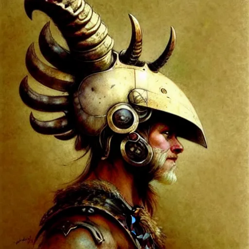 Image similar to ( ( ( ( ( ram horned helmet. muted colors. ) ) ) ) ) by jean - baptiste monge!!!!!!!!!!!!!!!!!!!!!!!!!!!