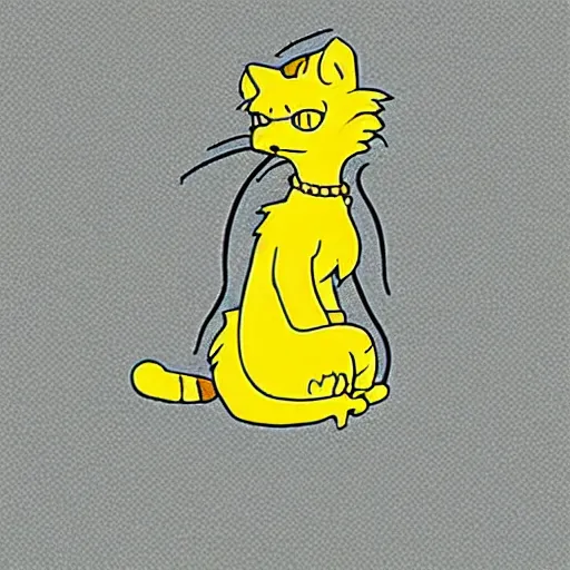 Image similar to cat in the style of the simpsons