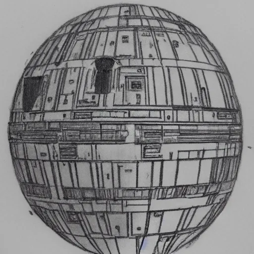 Image similar to Death Star, Leonardo Davinci sketch