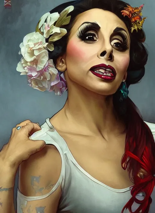 Image similar to bianca del rio, painting by artgerm and greg rutkowski and alphonse mucha