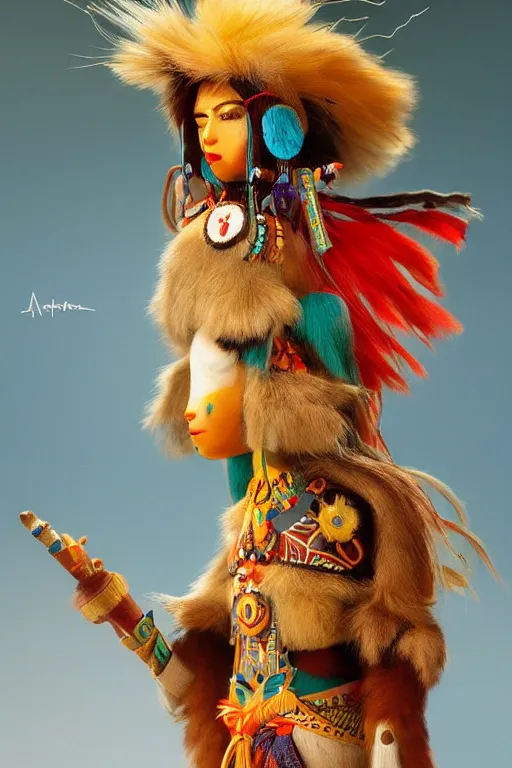 Image similar to Hopi kachina doll, cinematic lighting, soft bokeh, fantasy, modern, colourful, highly detailed, digital painting, artstation, deviantart, concept art, sharp focus, illustration, by alphonse mucha