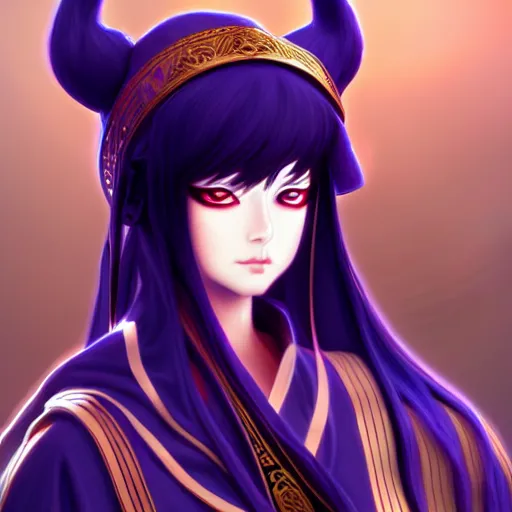 Prompt: high priestess anime style, highly detailed, digital painting, artstation, concept art, smooth, sharp focus, illustration