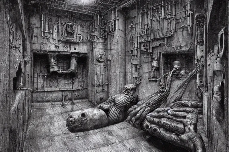 Image similar to salusa cecundus prison planet house corrino homeworld, by giger, dore, beksinski, retro sci - fi movie, highly detailed, photorealistic, 1 9 0 0 s photo