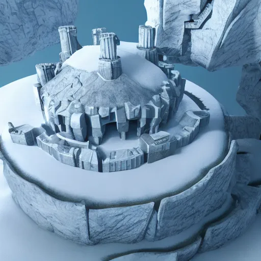 Prompt: igloo castle harvesting dark ether from the middle earth with zero gravity energy machines, octane render