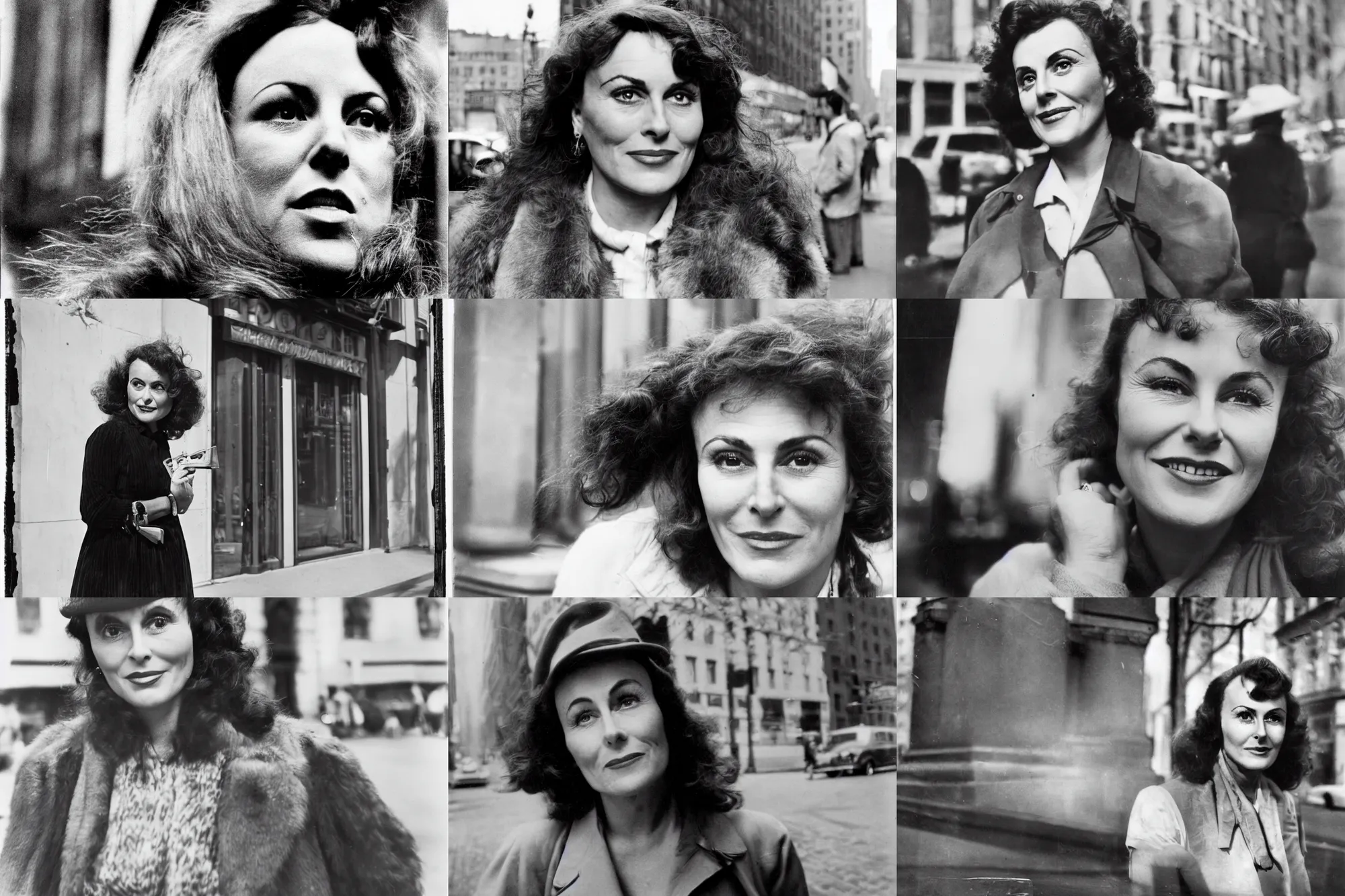 Prompt: Portrait of Paulette Goddard, Street Photography, New York