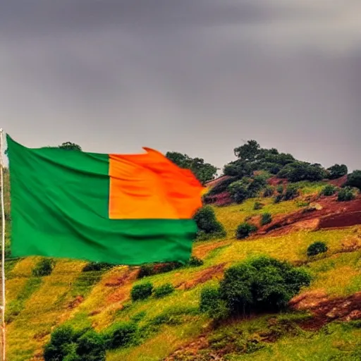 Image similar to a beautiful landscape in the colors of indian national flag