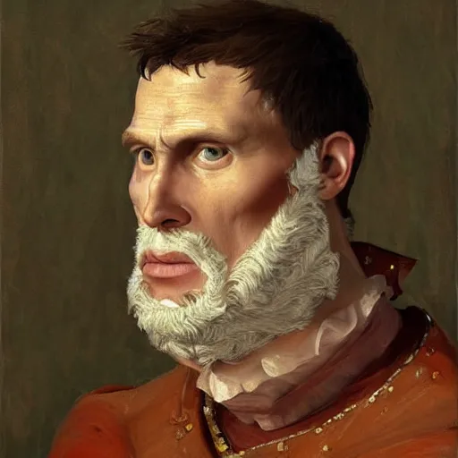 Image similar to Jerma985 in Ancient Rome, detailed, highly detailed, heroic, epic, complex, very detailed, realistic, HD quality, 8k resolution, body and headshot, Oil Painting, Italian Renaissance Painting of Jerma985, Italian Renaissance Painting Style, Renaissance Painting Style, Painting, Trending on Artstation