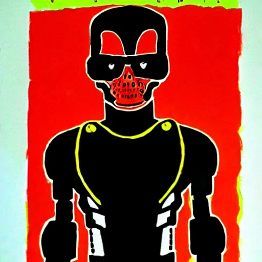 Image similar to children's drawing of the terminator ( 1 9 8 4 )