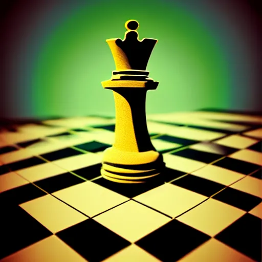 Prompt: vintage instamatic photo of a queen chess piece painted with laser dots, Puddles, Isometric 3D, smooth 3D Illustration, Cinematic Matte Painting, soft render, volumetric lighting ,