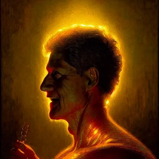 Image similar to bill clinton made of vegetables!!!, radiant light, caustics, heroic, bright iridescent light, by gaston bussiere, bayard wu, greg rutkowski