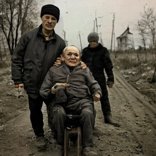 Image similar to the last photo of a survived ukrainian after the start of a nuclear war