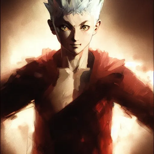 Image similar to realistic portrait of Killua, dramatic lighting, illustration by Greg rutkowski, yoji shinkawa, 4k, digital art, concept art, trending on artstation