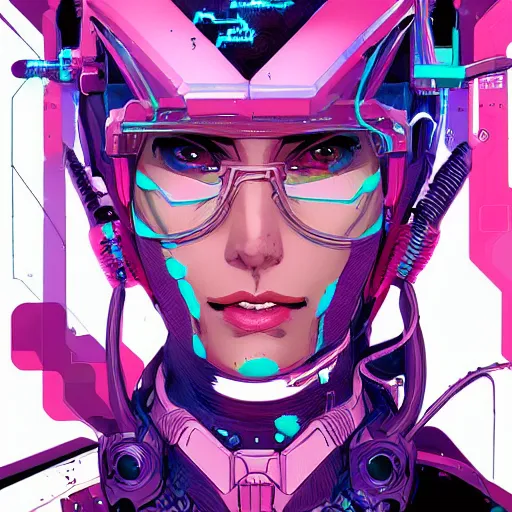 Image similar to comic book illustration, a portrait of a cybernetic raver girl, cyberpunk concept art by josan gonzales and wlop, highly detailed, intricate, sci-fi, sharp focus, Trending on Artstation HQ, deviantart