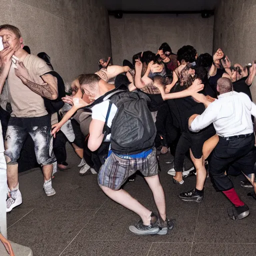 Image similar to moshpit in a public toilet