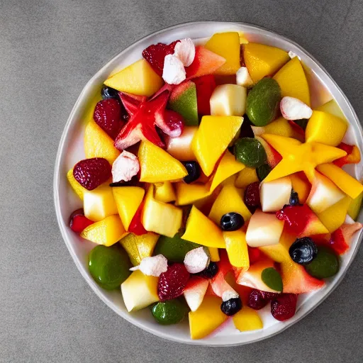 Image similar to a mouth - watering sharon fruit salad served with garlic dressing, 8 k resolution, food photography, studio lighting, sharp focus, hyper - detailed