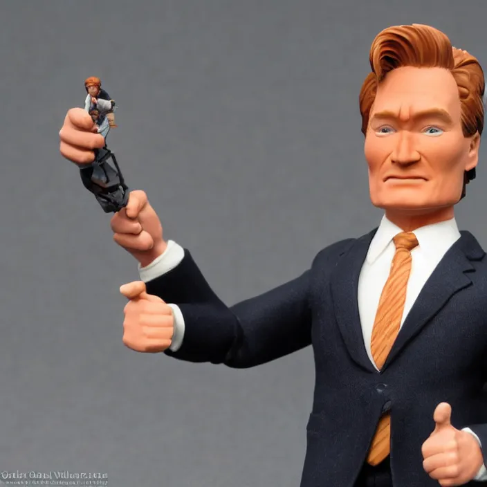 Prompt: Conan O'Brien, a GOODSMILE figure of Conan O'Brien, figurine, detailed product photo,