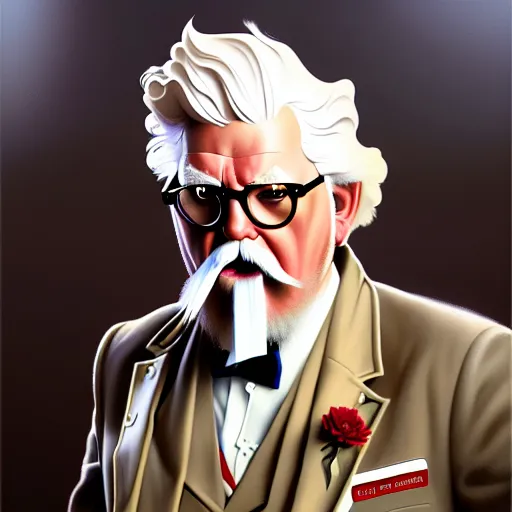 epic portrait single colonel sanders explaining, | Stable Diffusion ...